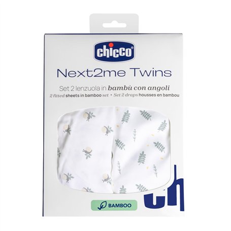 Chicco Ensemble de Draps en Fibre de Bambou