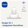 MAM anti Colic Bouteille 260 avec tétine Taille 1 & 2, Neutre Lot de 2.