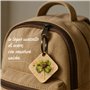 Rienco - Porte-clés trèfle à quatre feuilles avec coccinelle porte-bonheur - Pendentif en bois d'érable artisanal - Cadeau porte