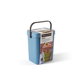 Poubelle pour les déchets organiques à suspendre - collection Gino - 5 L - Bleu pétrole