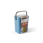 Poubelle pour les déchets organiques à suspendre - collection Gino - 5 L - Bleu pétrole