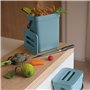 Poubelle pour les déchets organiques à suspendre - collection Gino - 5 L - Bleu pétrole