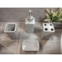 Ensemble de salle de bain complet 4 pièces en céramique – distributeur de savon, verre, porte-brosses à dents, porte-savon – acc
