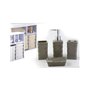 Ensemble de salle de bain complet 4 pièces en céramique – distributeur de savon, verre, porte-brosses à dents, porte-savon – acc
