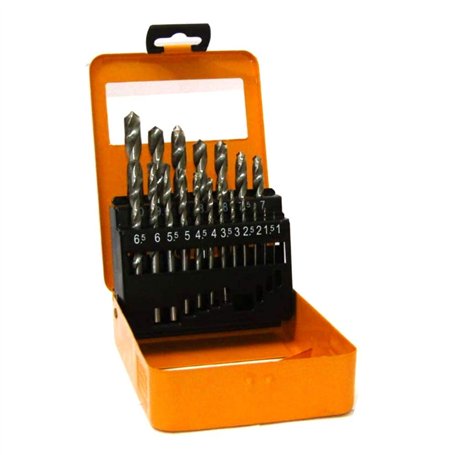 FAST WORLD SHOPPING ® Lot de 19 forets pour perceuse HSS hélicoidali mesure de 1 mm à 10 mm pointe pour percer bois et métaux av