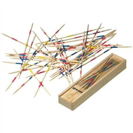 FAST WORLD SHOPPING ® Mikado Spiel - Jeu de Société Shanghai en Bois - Stecchini - Jeu de Groupe - Précision et Habileté