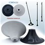 Glac Store® Base en caoutchouc noir ou gris collable pour auvent, canot pour drapeau et supports divers bateaux adaptable (gris)