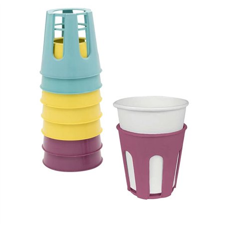 Palucart Porte-gobelets en plastique 8 pièces multicolores sous-verres Coupe-vent
