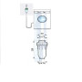 Filtre anti-calcaire pour machine à laver avec 10 charges en polyphosphate de 1,5 kg.