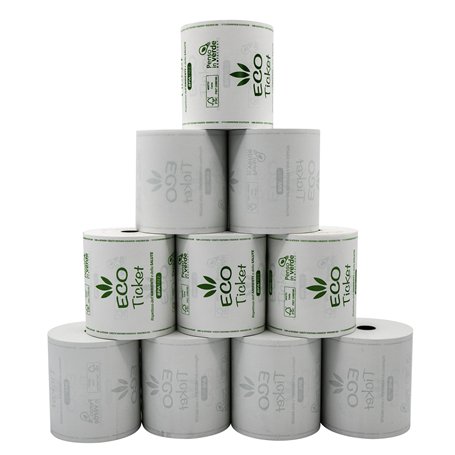 Carte Dozio - Rouleaux de papier thermique homologués pour caisses moyennes/petites activités - Lot de 10 rouleaux - Format 58 m