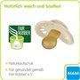 MAM Latex sucette 16+, lot de 6, avec 3 boîtes de transport stérilisées