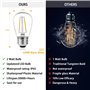 5M Guirlande Lumineuse Exterieure E27 10 Douilles 5 Metres, 10 Ampoules S14 LED 2W (= 15W), Noire Câble Extensible Jusqu'à 500M 