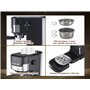 BEPER P101CAF100 Machine à café expresso Duetta, 1100W, Convient aux dosettes et au café en poudre, Machine avec bras à double s