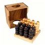 Logica Jeux Art. 4 en Ligne 3D - Jeu de Société 3D en Bois Précieux- Jeu de Stratégie pour 2 Joueurs - Version de Voyage