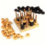 Logica Jeux Art. 4 en Ligne 3D - Jeu de Société 3D en Bois Précieux- Jeu de Stratégie pour 2 Joueurs - Version de Voyage