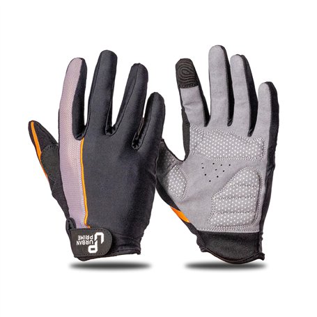 Urban Prime Long Gel-Padded Gloves Orange Summer Version Gants de Cyclisme d'été Longs antidérapants en Gel avec écran Tactile O