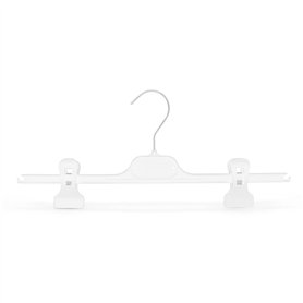 Kiroplast Lot de 10 cintres blancs pour pantalon pince béquilles gain de place cintres en plastique pinces clips jupes cintres j