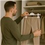 Kiroplast Lot de 10 cintres blancs pour pantalon pince béquilles gain de place cintres en plastique pinces clips jupes cintres j