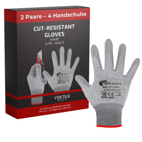 Gants Résistants aux Coupures Niveau 5 (4X43C) Taille L – Confort 3D Fit