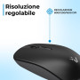 VulTech MW-10 Souris sans Fil Optique silencieuse, 1600 DPI, sans Fil 2,4 GHz, 3 Touches + molette défilement + commutateur DPI,
