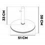 FRANKYSTAR Radika Base pour parasol de jardin rond Ø51 cm Support de 25 kg pour parasols en béton gris