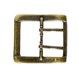 Cattaneo Accessori Metallici Boucle en ZAMA pour ceintures de 45 mm avec double ardillon - Fabriqué en Italie - Laiton antique -