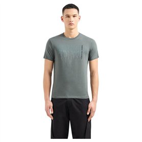 A | X ARMANI EXCHANGE T- Shirt en Coton avec Logo numérique Coupe Classique