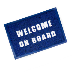GATE14® Paillasson Bateau Thème Nautique Tapis en PVC Bleu et Blanc 60 x 40 cm
