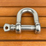 GATE14® Manille en Acier Inoxydable avec Tige filetée Amovible, Forme D, Ø 4 mm - 2 pièces