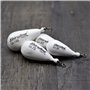 Lot de 4 Pièces Plombs à Poire Plastifiées Blanc avec Roulette