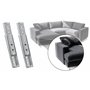 IPEA Supports pour Fixation de Tête de Lit, Canapés et Meubles - 2 pièces - crochets encastrés en métal pour décoration - baïonn
