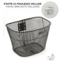 IPEA Panier de Vélo Avant en Maille Métallique Noire - 21 x 24 cm - Panier Porte-Bagages pour Vélo Classique et VTT - Léger, Rob