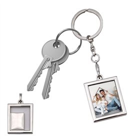 Porte-clés avec cadre photo miniature en métal