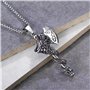 Collier dragon hache - Pendentif 5,5x3 cm - Chaîne 55 cm - Style fantastique oriental mythologique