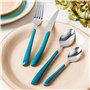 Lot de 24 couverts acier manche bleu Aphrodite