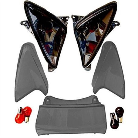 one by Camamoto kit cabochons clignotants/flèches transparentes compatible avec yamaha t-max 500 de 2001 à 2007 (fumee trasparen
