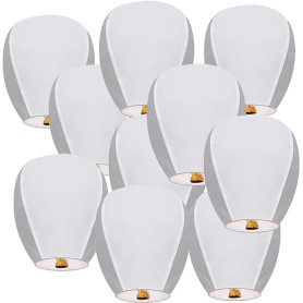 Lanterne Volante Chinoise - Lot de 10 Lanternes Célestes Commémoratives en Papier pour Anniversaire