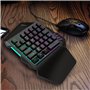 Clavier de Jeu RVB à Une Main, 5 Touches multimédia Mini Clavier mécanique de Jeu à 35 Touches USB Filaire Arc-en-Ciel Clavier d