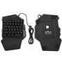 Clavier de Jeu RVB à Une Main, 5 Touches multimédia Mini Clavier mécanique de Jeu à 35 Touches USB Filaire Arc-en-Ciel Clavier d