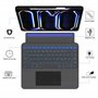 Étui de clavier pour iPad Pro 13" M4 2024 - Éclairage 7 couleurs - Pavé tactile magnétique amovible avec porte-stylo - 13 pouces