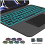 Étui de clavier pour iPad Pro 13" M4 2024 - Éclairage 7 couleurs - Pavé tactile magnétique amovible avec porte-stylo - 13 pouces