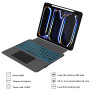 Étui de clavier pour iPad Pro 13" M4 2024 - Éclairage 7 couleurs - Pavé tactile magnétique amovible avec porte-stylo - 13 pouces