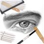 Lot de 16 estompes en papier tortillon pour travaux manuels, dessins, loisirs créatifs, papier abrasif, bloc d'extension de cray