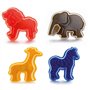 Ibili 734700 Lot de 4 emporte-pièces avec poussoir Safari