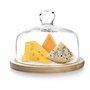 Ibili - 715518 - Plateau en Verre avec Base en Bois 18 cm