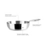 IBILI - Poêle Honda Triply Triply naturelle 24 cm, acier inoxydable, convient pour induction, sans antiadhésif