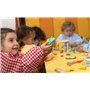Jovi - Pâte à modeler extra-sople, Plastilina baby, ne se dessèche pas, 8 x 38gr, 4 couleurs + 3 tampons en bois (P731A)