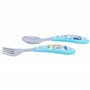 Set de 2 couverts métalliques (cuillère et fourchette) Bleu