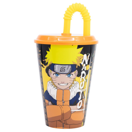 Stor Naruto Gobelet réutilisable avec couvercle et paille 430 ml
