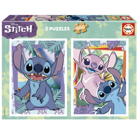 Educa - Lot de 2 Puzzles de 500 pièces chacun avec Images de Stitch. Dimensions : 34 x 48 cm. À partir de 11 Ans (19732)